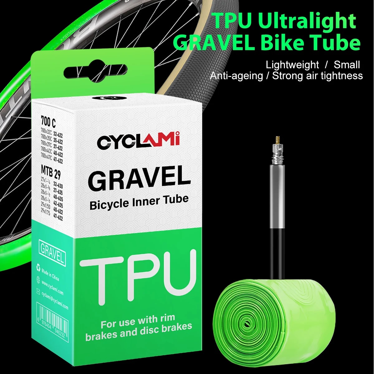Inner Tube 700C - Cyclami Ultralichte Weg Mtb 29 Bike
