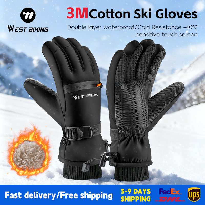 Winter Cycling Commute Gear - WEST BIKING 3M katoenen skihandschoenen Winter