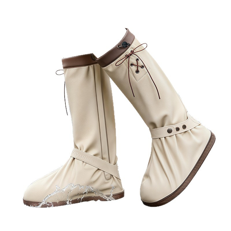 Cycling Commute In Rain - Stijlvolle unisex hoge regenoverschoenen met verstelbare